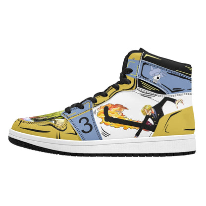 One Piece Sanji Anime High Top Sneakers, Custom Printed Sanji Character Fashion Casual Shoes, One Piece Anime Streetwear Footwear, Anime Sneaker Gift for One Piece Fans