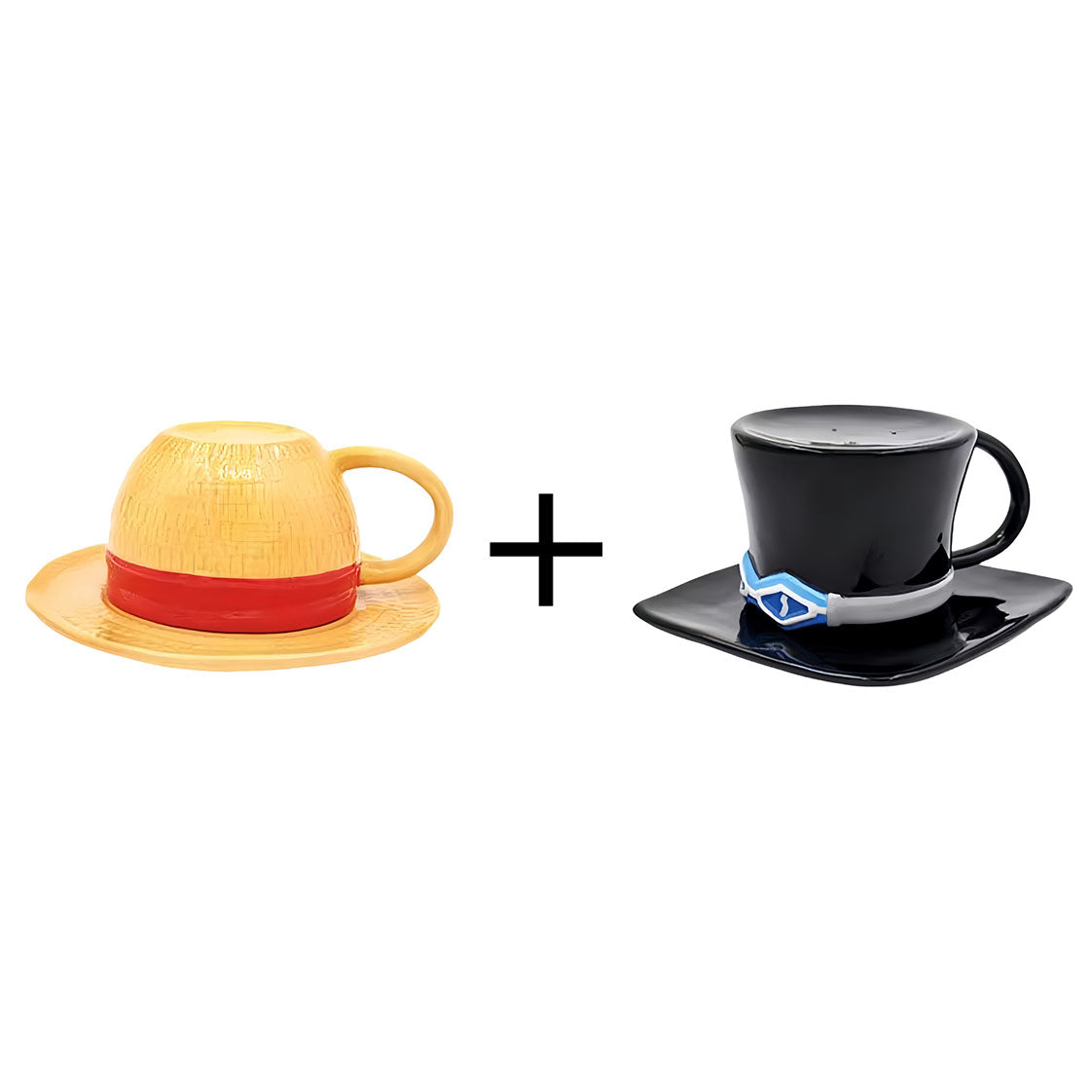 One Piece Anime Hat Shaped Ceramic Mug, Luffy Ace Sabo Chopper 3D Hat Coffee Cup, Creative Novelty Tea Mug, One Piece Collectible Drinkware Gift for Anime Fans