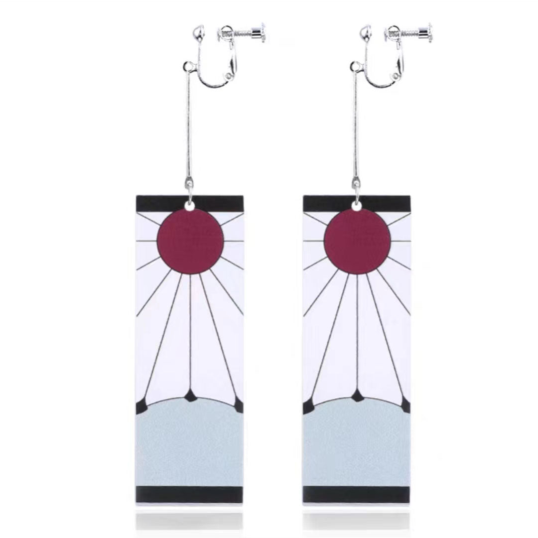 Demon Slayer Anime Earrings, Tanjiro Hanafuda Drop Dangle Earrings, Multiple Styles Acrylic Cosplay Earrings, Demon Slayer Kimetsu No Yaiba Jewelry, Anime Cosplay Accessories Gift for Demon Slayer Fans