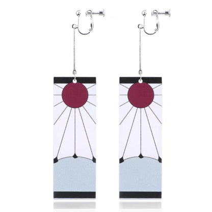 Demon Slayer Anime Earrings, Tanjiro Hanafuda Drop Dangle Earrings, Multiple Styles Acrylic Cosplay Earrings, Demon Slayer Kimetsu No Yaiba Jewelry, Anime Cosplay Accessories Gift for Demon Slayer Fans