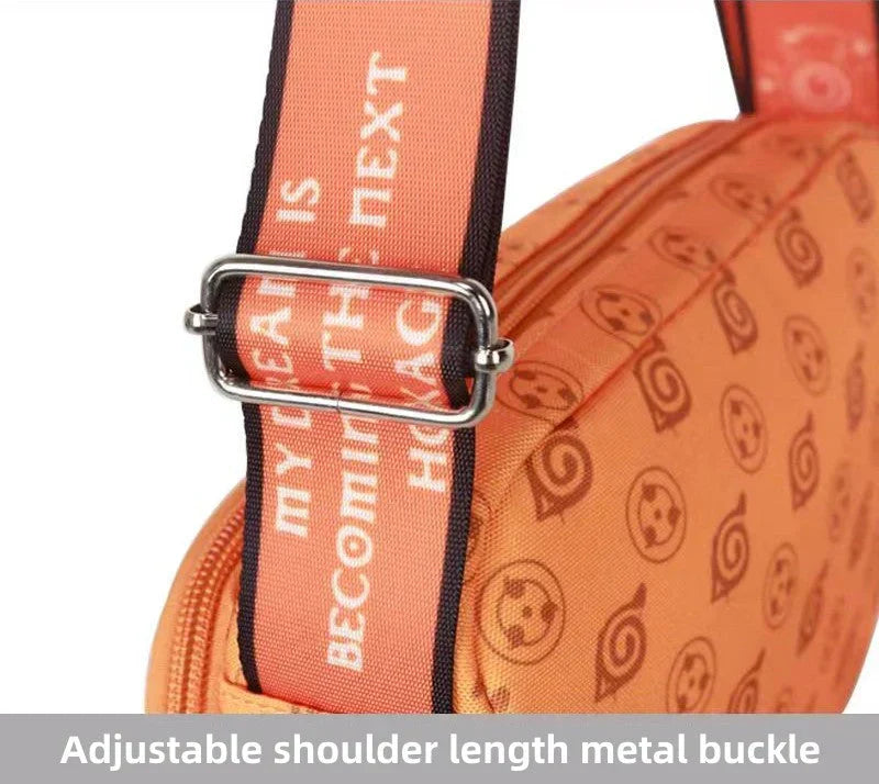 Naruto Anime Crossbody Bag, Konoha Leaf Symbol Printed Casual Messenger Shoulder Bag, Adjustable Strap Multi Zipper Pocket Small Sling Bag, Anime Fan Daily Carry Bag Gift