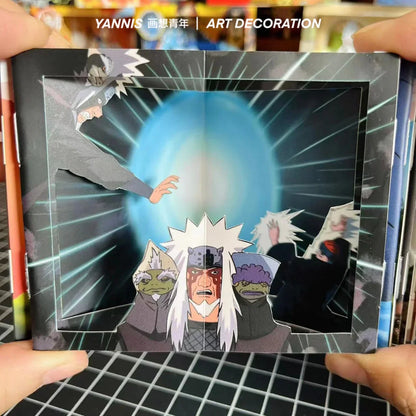Naruto Anime Book Nook Paper Craft Kit, 3D Paper Cut Diorama Book, DIY Papercraft Scene Model, Anime Bookend Display Art Decor, Naruto Fan Handmade Gift