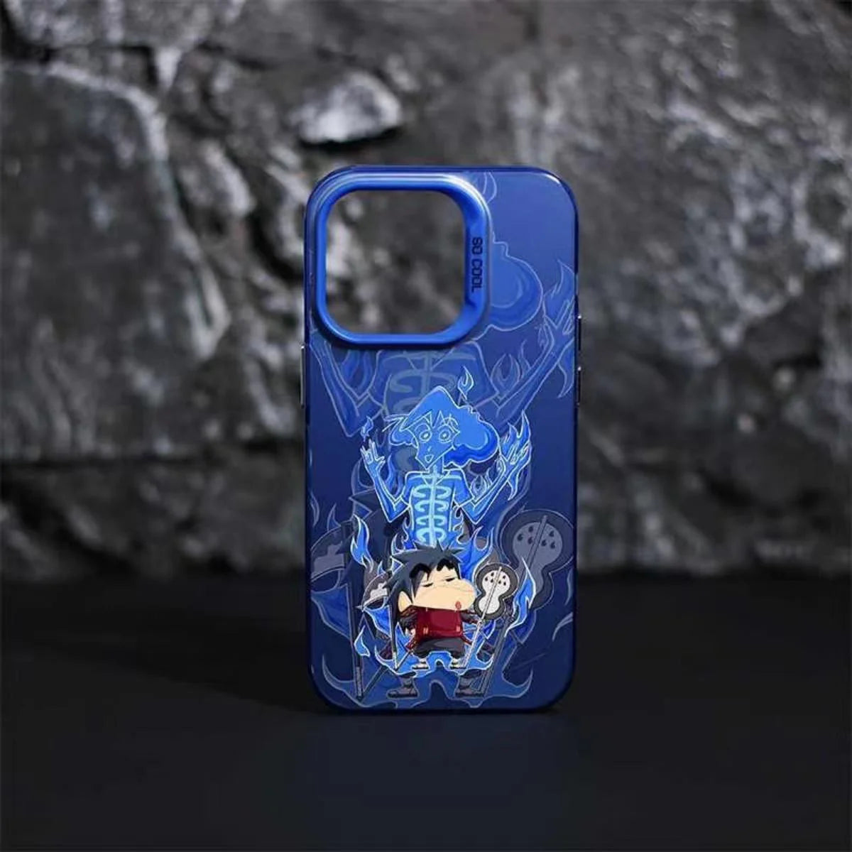 Crayon Shin-chan Anime Phone Case, Cute Shin-chan Cos Naruto Character IMD Print Shockproof Protective Phone Cover, Color Flame Pattern Hard Bumper Case for iPhone, Anime Fans Collectible Gift