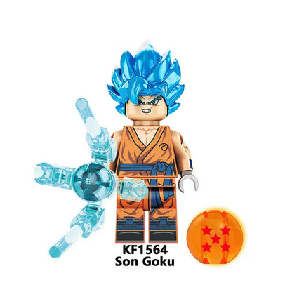 Dragon Ball Z Building Blocks Minifigures Set, DBZ Goku Vegeta Broli Zamasu Mini Figures with Dragon Ball & Energy Effect Parts, Anime Character Collectible Brick Toys, Gift for Kids & Dragon Ball Fans
