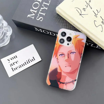 Naruto Anime Phone Case, Pain Nagato & Orochimaru Holographic Laser Print Protective Phone Cover, Shockproof Slim Soft TPU Case, Anime Character Phone Shell for iPhone, Anime Fan Gift