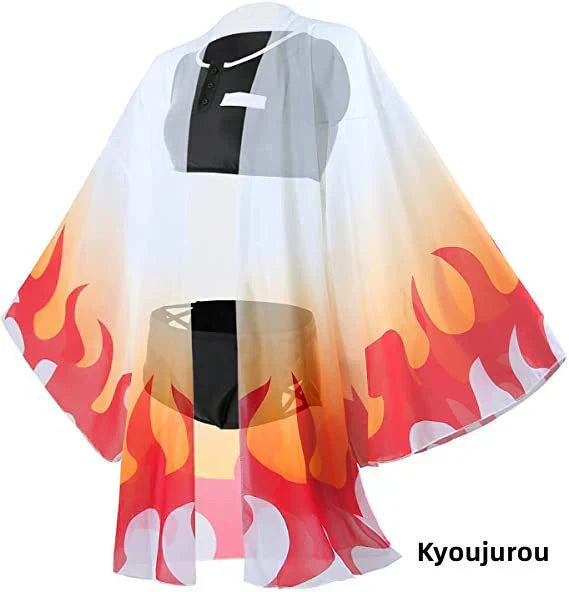 Demon Slayer Anime Haori Cover Up for Women, 7 Styles Cosplay Sheer Kimono Cardigan, Beach Swimsuit Cover Up, Lightweight Chiffon Anime Shawl for Demon Slayer Fans