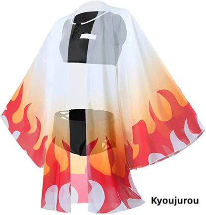 Demon Slayer Anime Haori Cover Up for Women, 7 Styles Cosplay Sheer Kimono Cardigan, Beach Swimsuit Cover Up, Lightweight Chiffon Anime Shawl for Demon Slayer Fans