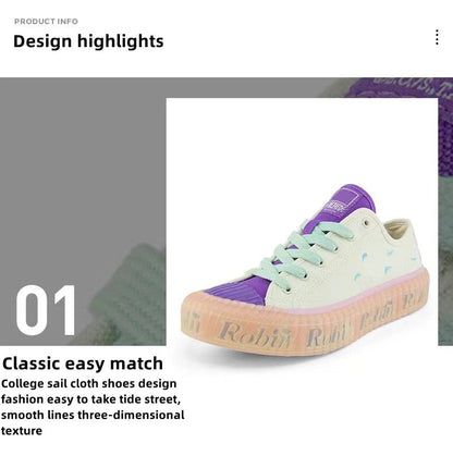 One Piece Nico Robin Low Top Canvas Sneakers, Anime Robin Purple Cream Casual Shoes, Men Women Cosplay Streetwear Trainers, One Piece Fan Collectible Footwear Gift