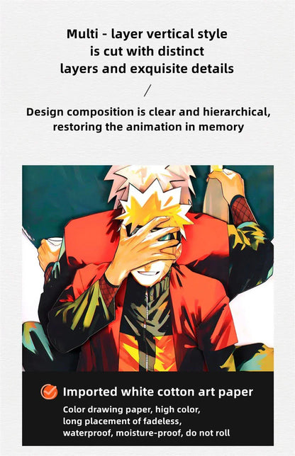 Naruto Jiraiya 3D Layered Paper Cut Art Frame, Anime Jiraiya Paper Carving Shadow Box, Stratified Handmade Paper Craft Painting, Wall & Desktop Display Decor, Collectible Art Gift for Naruto Anime Fans