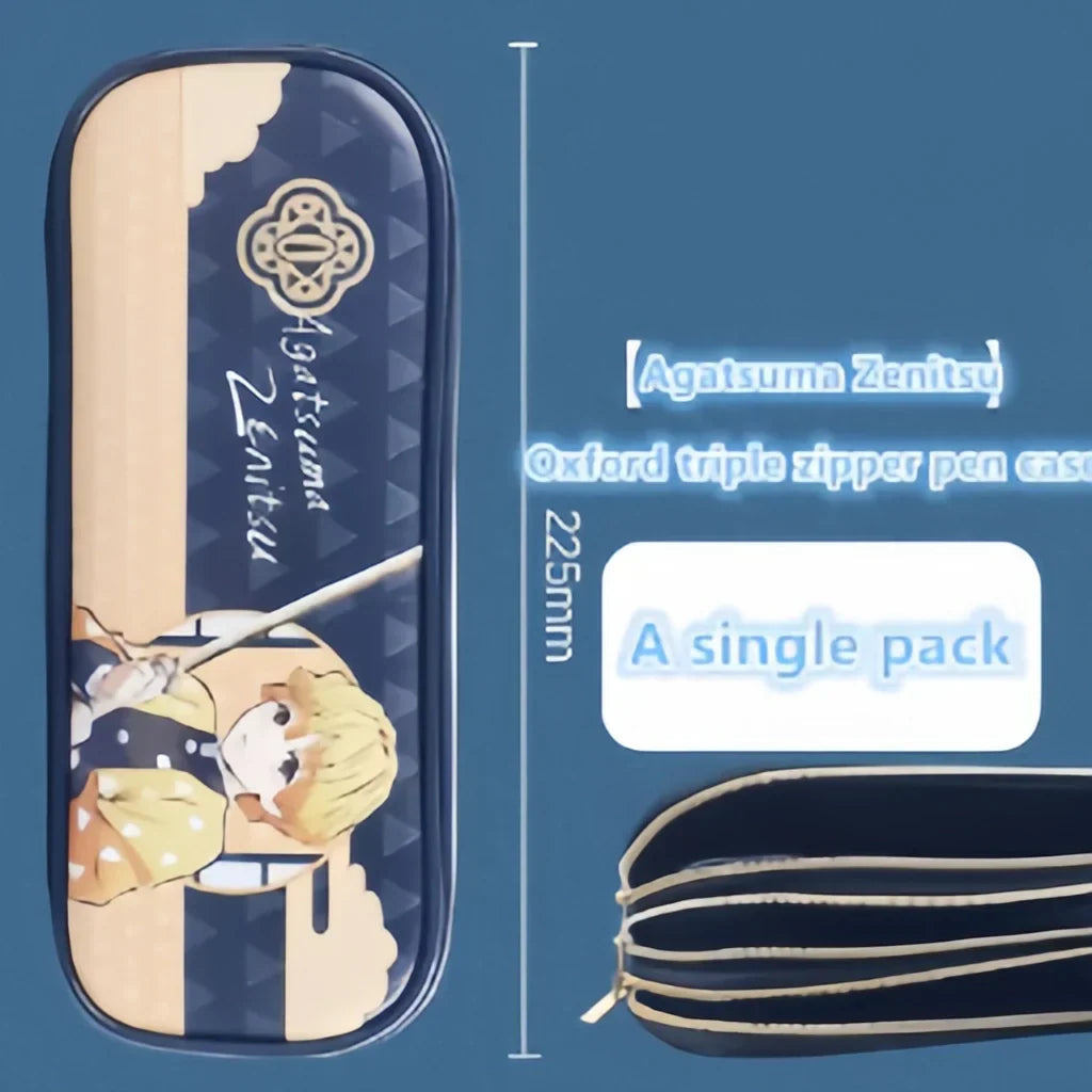 Demon Slayer Kimetsu no Yaiba Pencil Case, Hard Shell EVA Anime Pencil Box, Large Capacity Stationery Storage Bag, Tanjiro Nezuko Zenitsu Inosuke Pen Pouch, School Supplies for Students, Anime Merch Gift