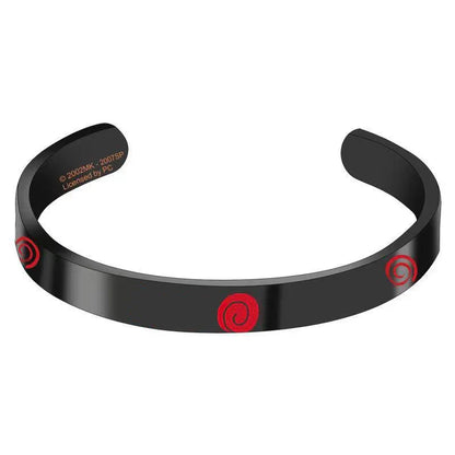 Naruto Anime Cuff Bracelet, Akatsuki & Clan Symbol Stainless Steel Open Cuff Bangle, Cosplay Jewelry Wristband, Gift for Naruto Anime Fans Men Women
