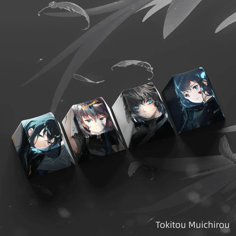 Demon Slayer Anime 1U Custom Keycap, 5-Sided Dye Sublimation PBT Keycap, Cherry MX Profile Artisan Character Keycaps, Replacement Key Cap for MX Switch Mechanical Keyboard, Anime Gaming Decor Fan Gift