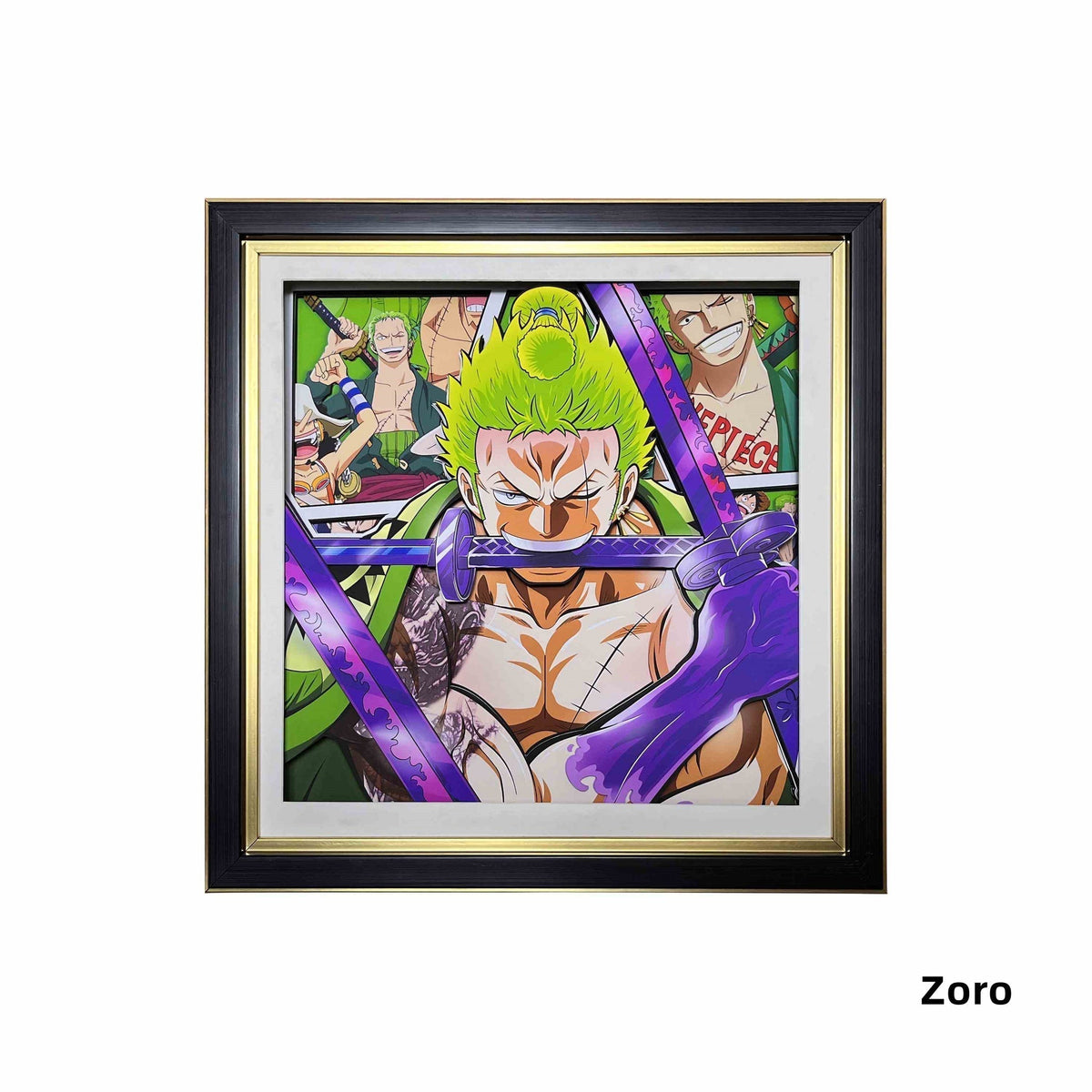 One Piece Monkey D. Luffy Nika Form 3D Paper Carving Art Frame, Anime Handcrafted Layered Paper Cut Wall Art Decor, Framed Anime Poster Desktop Display Painting, Collectible Wall Decoration Gift for One Piece Fans