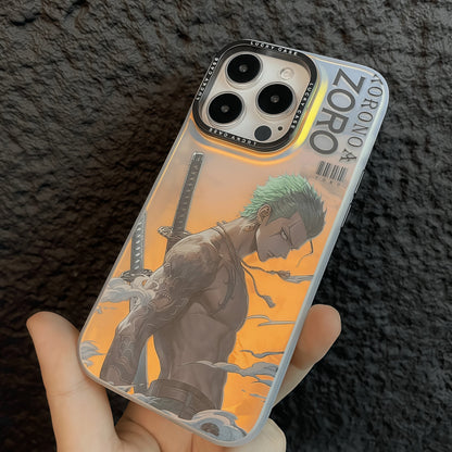 One Piece Roronoa Zoro Anime Phone Case for iPhone, Cool Zoro Swordsman Character Print Protective Case, Shockproof Soft TPU Bumper Cover, Trendy Manga Anime Phone Shell, Anime Merch Gift for One Piece Fans