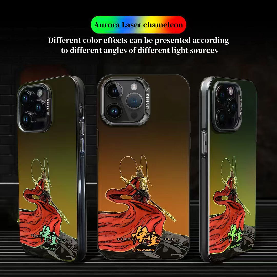 Black Myth Wukong Phone Case for iPhone, Cool Black Myth Sun Wukong Character Print Protective Phone Cover, Shockproof Hard Shell Phone Case, Game Merch Gift for Black Myth Wukong Fans Gamers