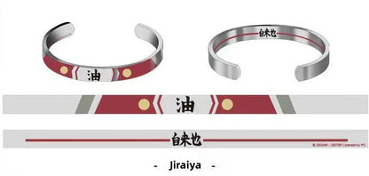 Naruto Anime Cuff Bracelet, Akatsuki & Clan Symbol Stainless Steel Open Cuff Bangle, Cosplay Jewelry Wristband, Gift for Naruto Anime Fans Men Women