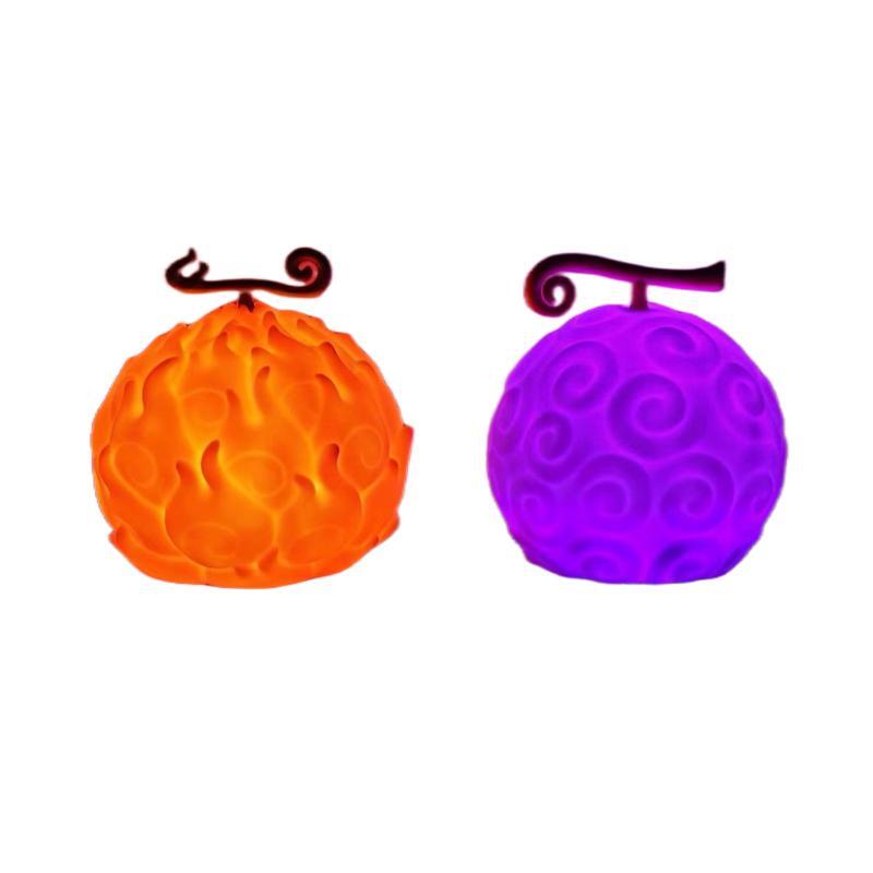 One Piece Devil Fruit Night Light, Anime Devil Fruit Table Lamp, Gum-Gum Fruit Flame-Flame Fruit Ope-Ope Fruit LED Light, Anime Themed Bedroom Decor Lamp, Collectible Gift for One Piece Fans