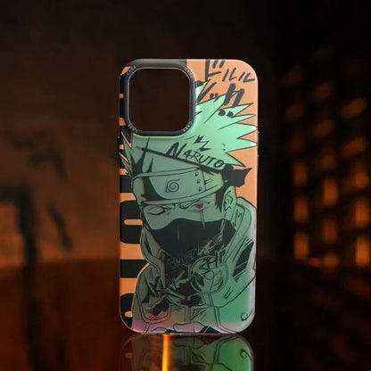 Naruto Luminous Anime Phone Case for iPhone, Itachi Kakashi Manga Print Soft TPU Shockproof Protective Cover, Glow In The Dark Anime Phone Shell, Naruto Fan Gift