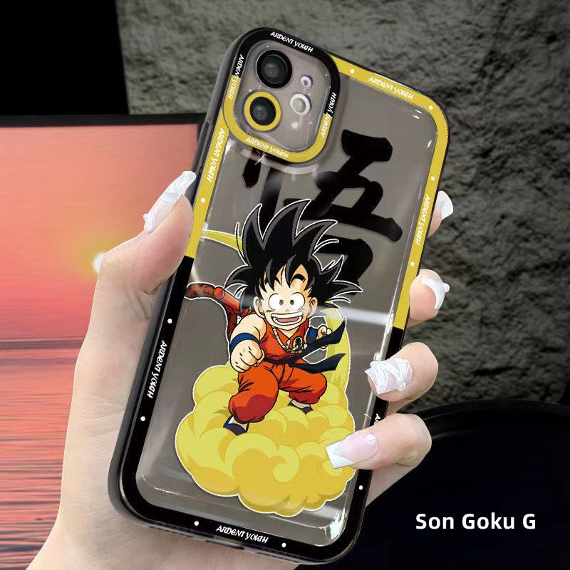Dragon Ball Z Anime Phone Case, Goku Trunks Vegeta Clear Transparent Protective Cover, DBZ Cartoon Character Shockproof Phone Case for iPhone, Anime Fan Merch Phone Shell