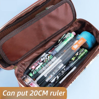 One Piece Anime Pencil Case, Luffy Zoro Sanji Chopper Wanted Poster Large Capacity Pen Bag, Multi-layer Canvas Stationery Storage Pouch, Anime School Supplies Gift for One Piece Fans