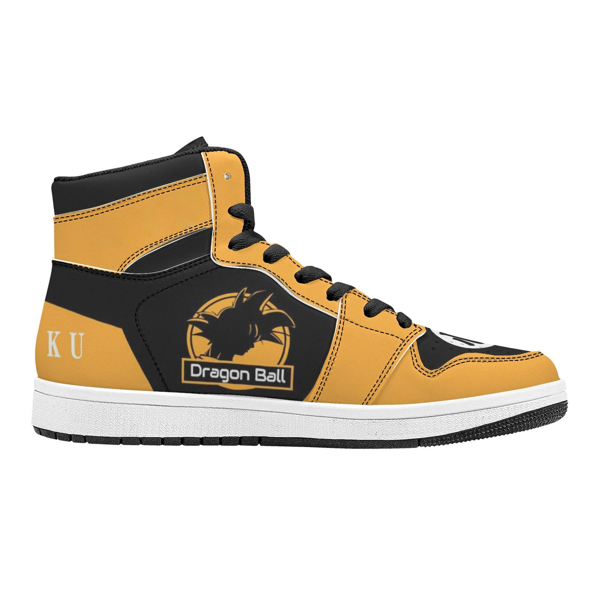 Dragon Ball Son Goku Anime High Top Sneakers, Yellow Black Custom Print Streetwear Shoes, Men Women Casual Fashion Sneakers, Anime Fan Collectible Footwear Gift