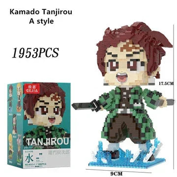 Demon Slayer Micro Building Blocks Set, Anime Character Mini Brick Figure, Tanjiro Nezuko Zenitsu Inosuke Rengoku Giyuu DIY Assembly Model, Collectible Anime Statue Toy, Gift for Anime Fans