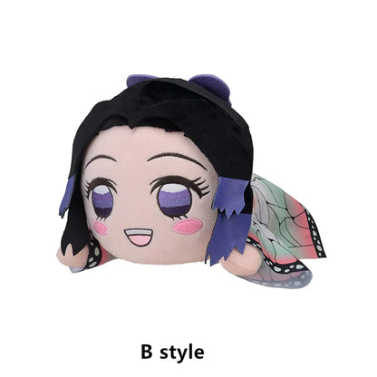 Demon Slayer Kimetsu no Yaiba Lying Plush Doll, Cute Anime Character Stuffed Pillow Plushie, Tanjiro Nezuko Zenitsu Inosuke Giyuu Shinobu Soft Toy, Anime Collectible Plush Gift for Fans