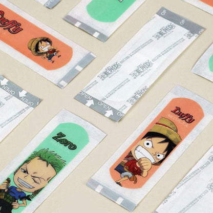 One Piece Cartoon Band-Aids, Luffy Zoro Cute Anime Adhesive Bandages for Kids, Breathable Waterproof Wound Plaster, Children First Aid Sticker Bandages, Anime Fans Gift