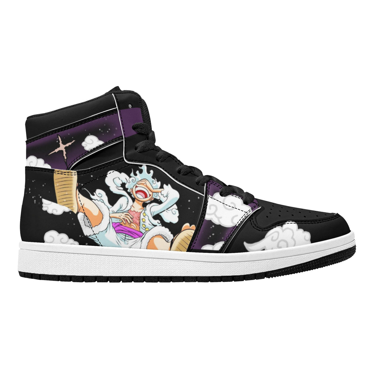 One Piece Luffy Gear 5 Anime High Top Sneakers, Custom Printed Nika Luffy Character Fashion Casual Shoes, One Piece Anime Streetwear Footwear, Anime Sneaker Gift for One Piece Fans