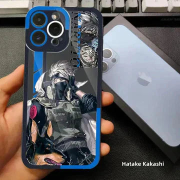 Naruto Anime Transparent Phone Case, Itachi Sasuke Naruto Gaara Pain Printed Shockproof Clear TPU Cover, Color Camera Frame Protective Case, Naruto Fan Phone Accessory Gift