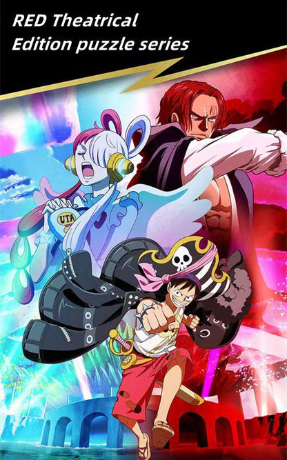 One Piece RED Anime Jigsaw Puzzle, Uta Luffy Shanks 1000 Pieces Cartoon Puzzle, One Piece Movie Character Puzzle Game, Collectible Anime Puzzle for Adults & Teens, Gift for One Piece Fans