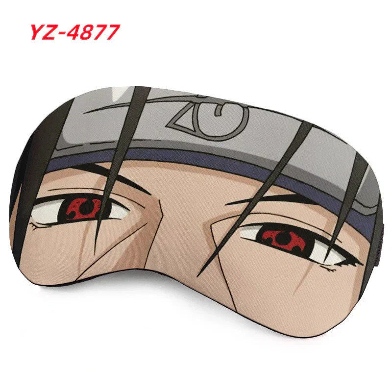 Naruto Anime Sleep Eye Mask, Uchiha Sasuke Itachi Madara Sakura Printed Blindfold, Soft Comfort Light Blocking Eye Cover for Travel Nap, Multiple Styles, Anime Fan Gift