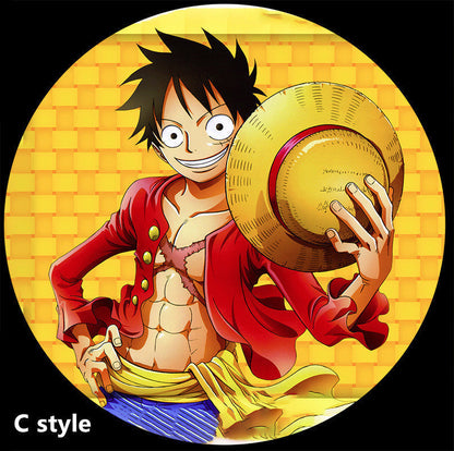 One Piece Anime Car Door Projector Light, HD Auto Sensor Welcome Courtesy Logo Shadow Light, Luffy Zoro Ace Anime LED Car Door Projector, Wireless Car Accessory Decor Lamp for One Piece Fans