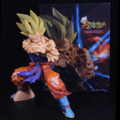 Dragon Ball Z Super Saiyan Goku Figure, LED Light Kamehameha Goku Statue, Anime Character Collectible Figurine with Aura Effect, Desktop Display Model Toy, Gift for Dragon Ball Fans