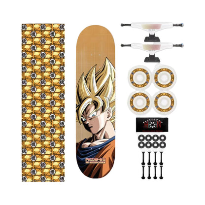 Dragon Ball Z Anime Skateboard Deck, Multiple Classic Characters Goku Vegeta Frieza Buu Printed Complete Skateboard, Dragon Ball Anime Street Skateboard, Anime Fan Collectible Gift