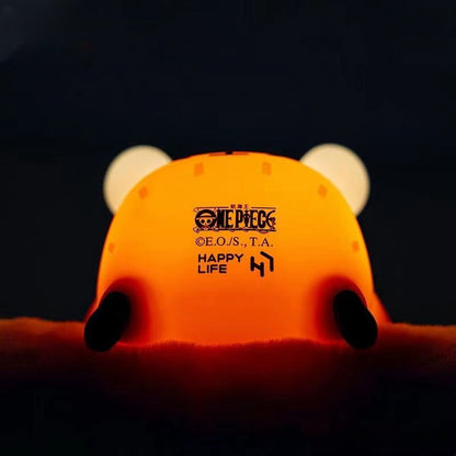 One Piece Bepo Bear Silicone Night Light, Cute Anime Character Tap Control Lamp, USB Rechargeable Soft Glow Bedside Nightlight, Kawaii Animal Shape Table Lamp, Bedroom Decor Collectible Gift for One Piece Fans