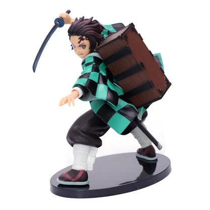 Demon Slayer Kimetsu no Yaiba Anime Figure, Tanjiro Nezuko Zenitsu Inosuke Shinobu Rengoku Collectible Statue, Demon Slayer Character Model Toy, Anime Figurine Desk Decor Gift for Anime Fans