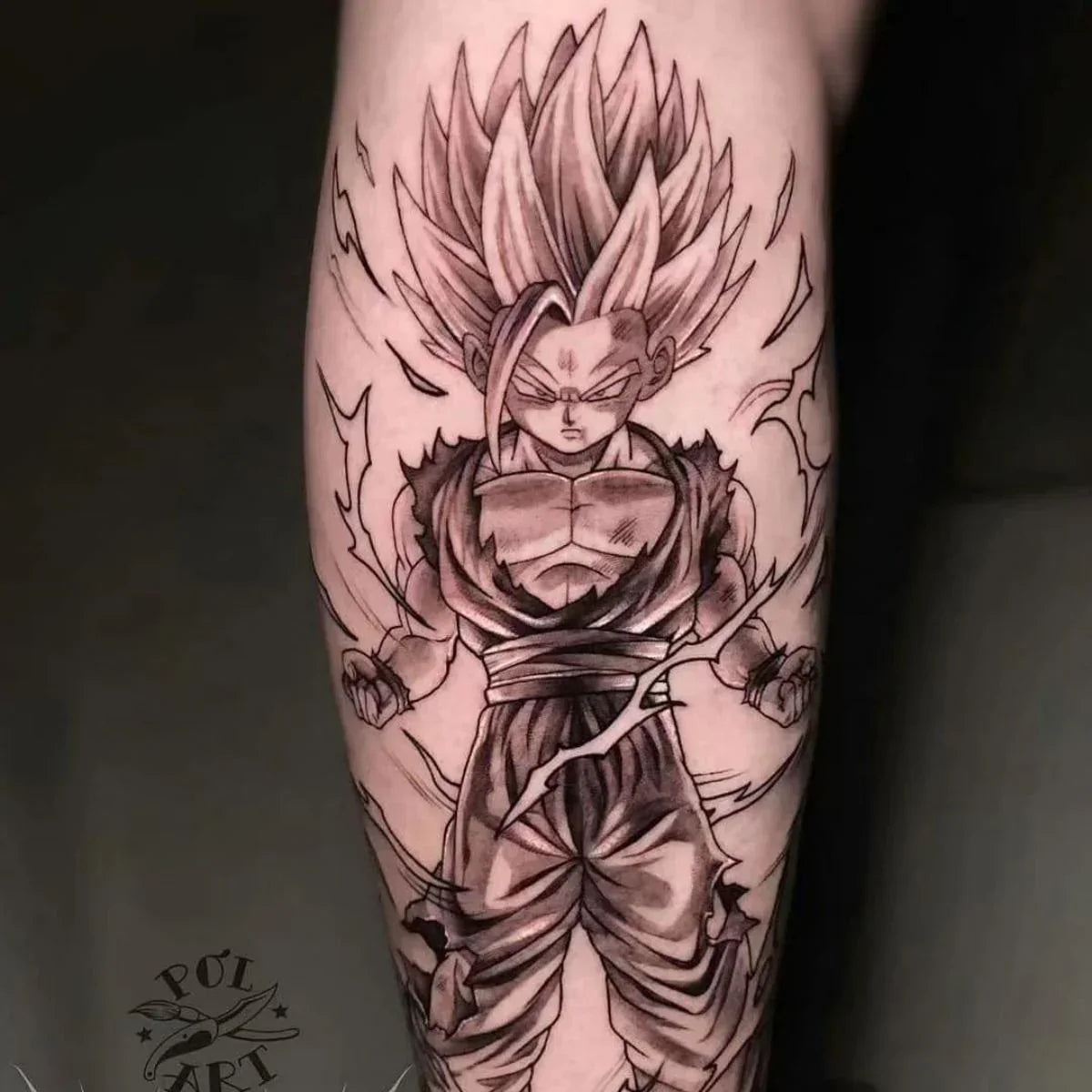 Dragon Ball Z Temporary Tattoo Stickers, DBZ Goku Vegeta Black Sketch Anime Fake Tattoos, Waterproof Long Lasting Body Art Tattoo Decals for Arm Shoulder Cosplay Anime Party Fans