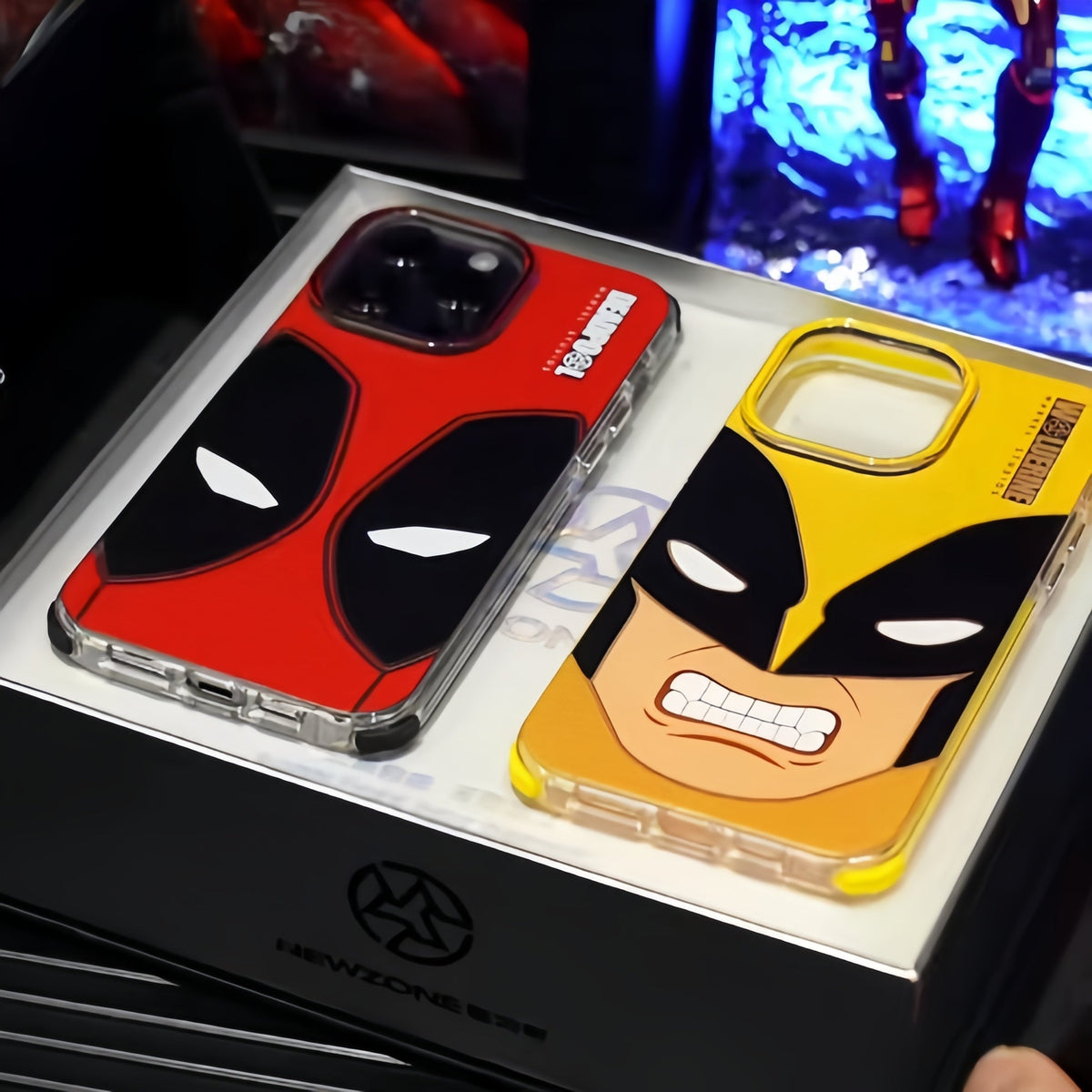 Marvel Deadpool & Wolverine Phone Case for iPhone, Marvel Anime Character Protective Cover, MagSafe Compatible Shockproof Phone Shell, Cool Deadpool Wolverine Design, Collectible Phone Case Gift for Marvel Fans