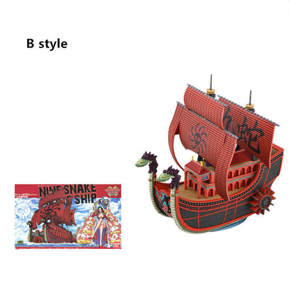 One Piece Pirate Ship Model Kit, Thousand Sunny Going Merry Assembly Boat Building Model, Multiple Styles Anime Pirate Vessel Figure, Collectible DIY Assembly Toy Gift for One Piece Fans