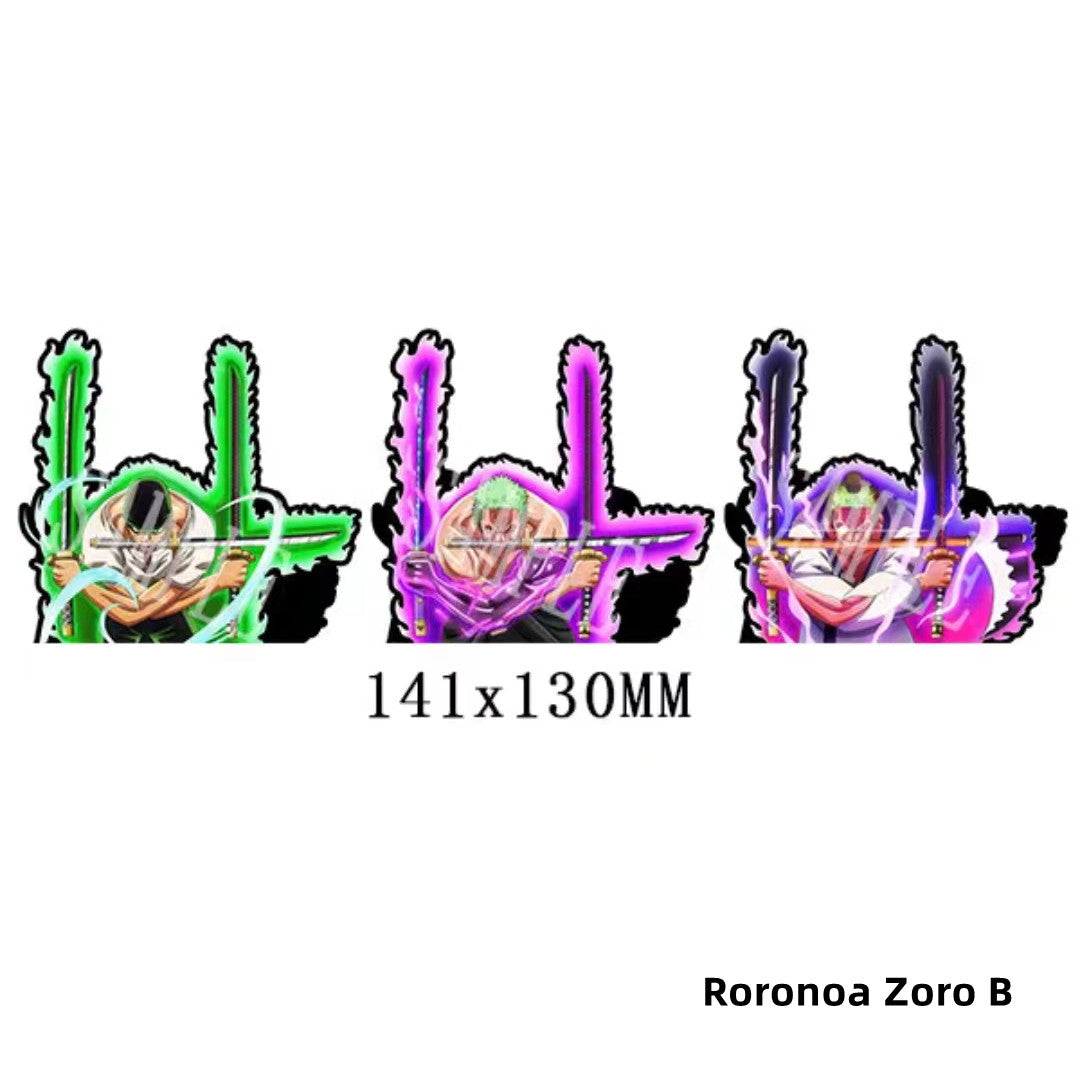 One Piece 3D Motion Stickers, Anime Lenticular Changing Car Stickers, Luffy Zoro Nami Chopper Sanji Waterproof Decals for Car Laptop Water Bottle, One Piece Anime Merch Decor