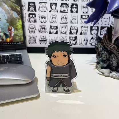 Naruto Q Chibi Acrylic Stand Figure, Naruto Sasuke Obito Kakashi Cute Anime Character Desktop Display Standee, Tabletop Decor Collectible Gift for Naruto Fans