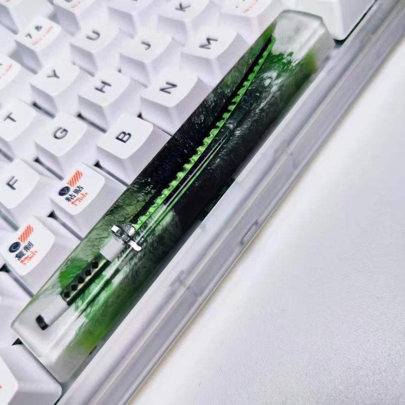 Demon Slayer Nichirin Sword Artisan Keycap, Handmade Resin Spacebar Keycap for Mechanical Keyboard, Anime Demon Slayer Custom Keycap, Unique Keyboard Decor Gift for Gamers Demon Slayer Fans