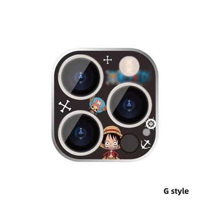 One Piece Anime Camera Lens Protector for iPhone, Luffy Zoro Chopper Straw Hat Crew Cartoon Decorative Camera Lens Sticker, HD Clear Scratch Resistant Anti-Fingerprint Camera Lens Cover, One Piece Anime Fan Merch Gift