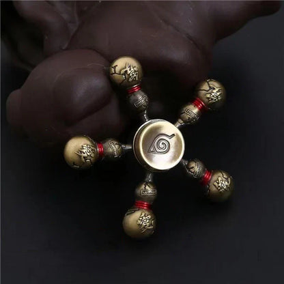 Naruto Anime Metal Fidget Spinner, Gaara Cosplay Alloy Hand Spinner, Portable Stress Relief Fidget Toy, Cool Rotating Desk Decoration, Anime Collectible Toy Gift for Kids Adults Naruto Fans