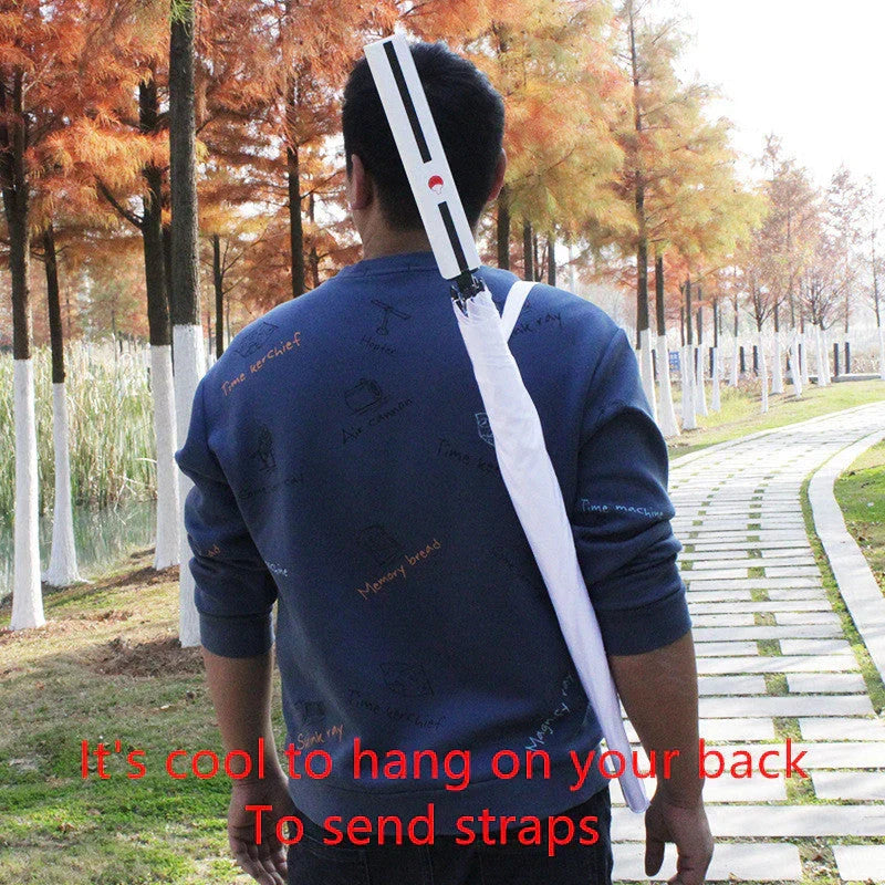Demon Slayer Nichirin Sword Umbrella, Anime Katana Shaped Long Handle Umbrella, Tanjiro Zenitsu Giyuu Rengoku Samurai Sword Umbrella, Cosplay Prop Rain Sun Umbrella, Anime Collectible Gift for Fans