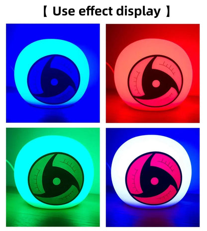 Naruto Uchiha Itachi Mangekyou Sharingan LED Night Light, RGB Multi Color Changing Anime Table Lamp, Touch Control Sharingan Eye Desk Lamp, Bedroom Gaming Room Decor Light, Naruto Fan Birthday Christmas Gift