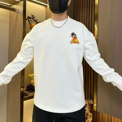 Dragon Ball Kid Goku Kame Cloud Crewneck Sweatshirt, Big Back Graphic Pullover Sweatshirt, Unisex Loose Long Sleeve Anime Streetwear Sweater, Dragon Ball Z Fan Anime Sweatshirt Gift