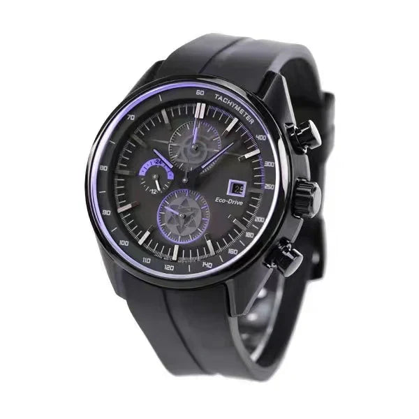 Naruto Uchiha Sasuke Chronograph Wrist Watch, Anime Naruto Sasuke Themed Sports Quartz Watch, Black Case Black Silicone Strap Analog Wristwatch, Anime Collectible Cosplay Accessory Gift for Naruto Fans