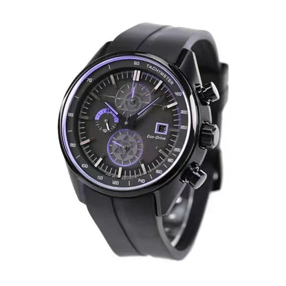 Naruto Uchiha Sasuke Chronograph Wrist Watch, Anime Naruto Sasuke Themed Sports Quartz Watch, Black Case Black Silicone Strap Analog Wristwatch, Anime Collectible Cosplay Accessory Gift for Naruto Fans